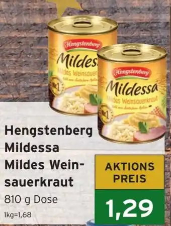 CAP Markt Hengstenberg Mildessa Mildes Wein- sauerkraut 810 g Dose Angebot