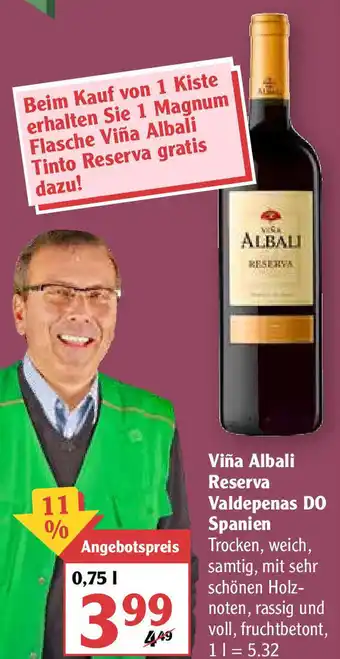 Globus Viña Albali Reserva Valdepenas DO Spanien 0,75L Angebot