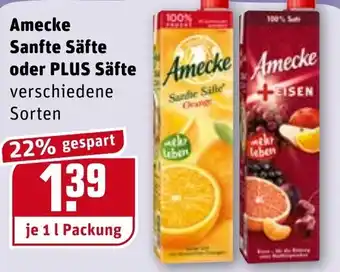 REWE Amecke Sanfte Säfte oder Plus Säfte 1L Angebot