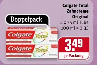 REWE Colgate Total Zahncreme Original 2x75ml Angebot