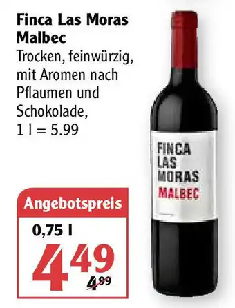 Globus Finca Las Moras Malbec 0,75L Angebot