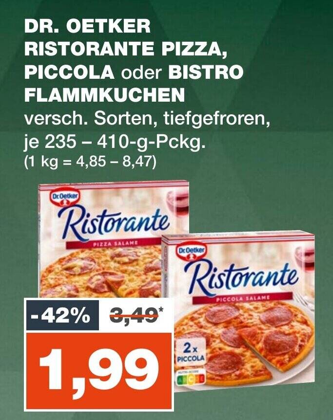 DR. OETKER RISTORANTE PIZZA, PICCOLA oder BISTRO FLAMMKUCHEN 235410g