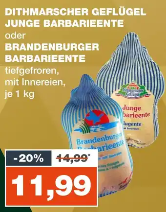 mein real DITHMARSCHER GEFLÜGEL JUNGE BARBARIEENTE oder BRANDENBURGER BARBARIEENTE je 1 kg Angebot