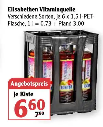 Globus Elisabethen Vitaminquelle 6x1,5L Angebot