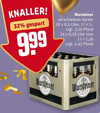 REWE Warsteiner 24x0,33/20x0,5L Angebot