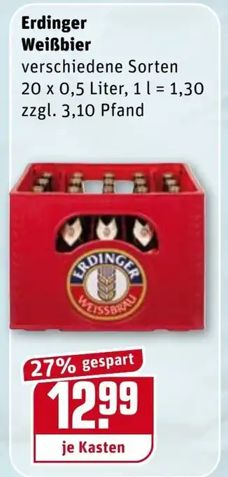 REWE Erdinger Weißbier 20x0,5L Angebot