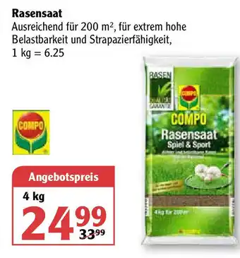 Globus Compo Rasensaat 4kg Angebot