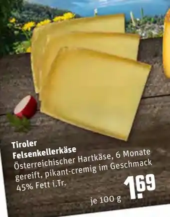 REWE Center Tiroler Felsenkellerkäse 100g Angebot