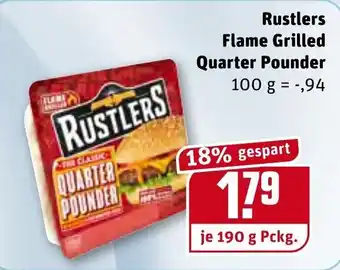 REWE Center Rustlers Flame Grilled Quarter Pounder 190g Angebot