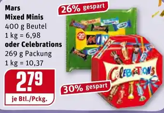 REWE Center Mars Mixed Minis 400g Beutel oder Celebrations 269g Angebot