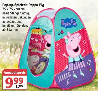 Globus Pop up Spielzelt Peppa Pig Angebot