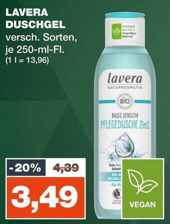 mein real LAVERA DUSCHGEL versch. Sorten, je 250-ml-FI. Angebot