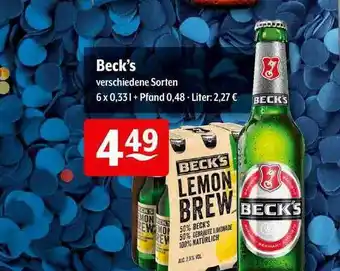 Getränke Hoffmann Beck's Angebot