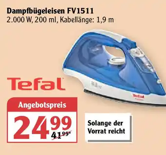 Globus Tefal Dampfbügeleisen FV1511 Angebot