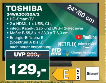 mein real TOSHIBA • HD-Smart-TV 24WK3C63DA/2 Angebot