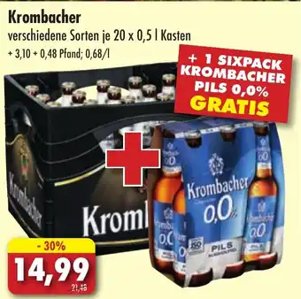 Lösch Depot Krombacher verschiedene Sorten je 20 x 0,5 L Angebot