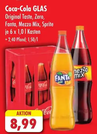 Lösch Depot Coca-Cola GLAS Original Taste, Zero, Fanta, Mezzo Mix, Sprite 6*1L Angebot