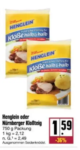 nah & gut Henglein oder Nürnberger Kloßteig 750 g Packung Angebot