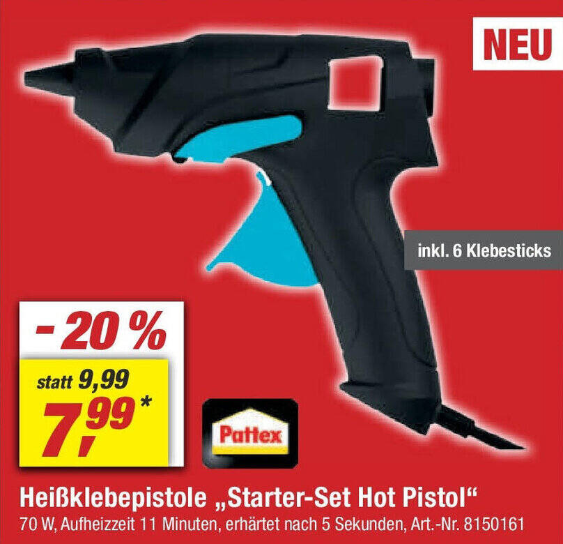 Pattex Heißklebepistole ,,StarterSet Hot Pistol" Angebot bei toom Baumarkt
