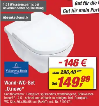 toom Baumarkt Villeroy & Boch Wand-WC-Set ,,0.novo" Angebot