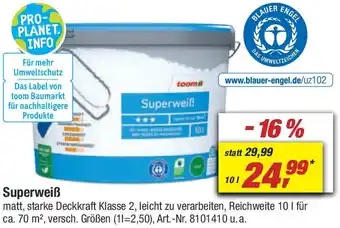 toom Baumarkt Superweiß 10 L Angebot