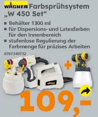 Globus Baumarkt WÁGNER Farbsprühsystem „W 450 Set" Angebot