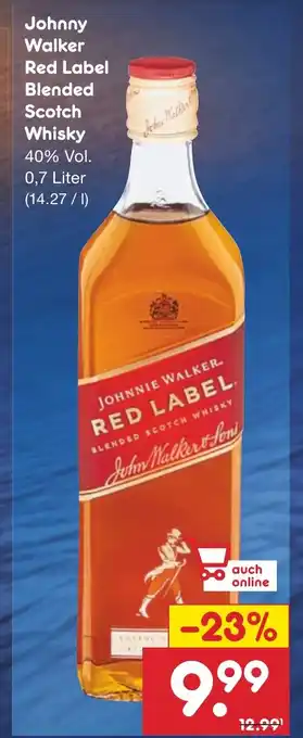 Netto Marken-Discount Johnny Walker Red Label Blended Scotch Whisky 40% Vol. 0,7 Liter Angebot