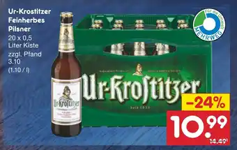 Netto Marken-Discount Ur-Krostitzer Feinherbes Pilsner 20 x 0,5 Liter Kiste Angebot