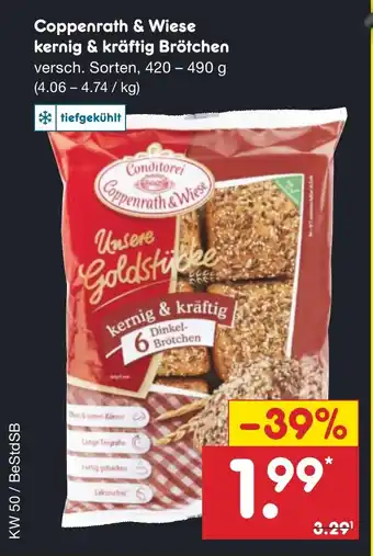 Netto Marken-Discount Conditorei Coppenrath & Wiese kernig & kräftig Brötchen versch. Sorten, 420 - 490 g Angebot