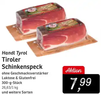 KONSUM Handl Tyrol Tiroler Schinkenspeck 300 g Stück Angebot