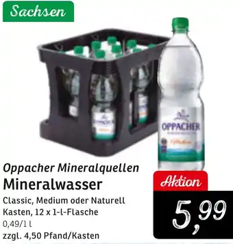 KONSUM Oppacher Mineralquellen Mineralwasser 12x1 L Flasche Angebot