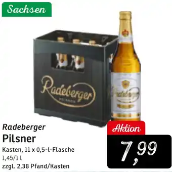 KONSUM Radeberger Pilsner 11x0,5 L Flasche Angebot