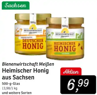 KONSUM Bienenwirtschaft Meißen Heimischer Honig aus Sachsen 500 g Glas Angebot