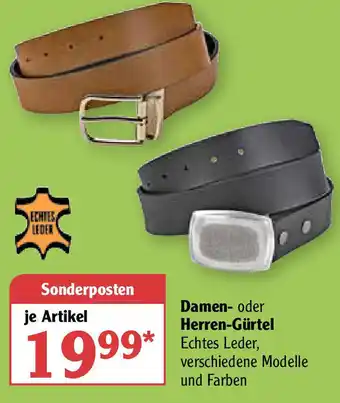 Globus Damen oder Herren Gürtel Angebot