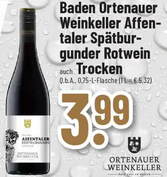 trinkgut Baden Ortenauer Weinkeller Affentaler Spätburgunder Rotwein auch Trocken Christkindl Glühwein Rot oder Weiss 0,75 L Flasche Angebot