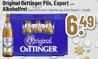 trinkgut Original Oettinger Pils, Export oder Alkoholfrei 20x0,5 L Flasche Angebot