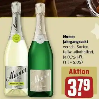 REWE Mumm Jahrgangssekt 0,75 L-Fl. Angebot