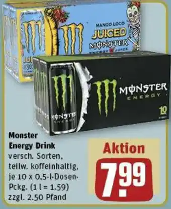 REWE Monster Energy Drink 10x0,5 L Dosen Pckg. Angebot