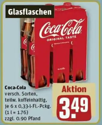 REWE Coca-Cola 6x0,33 L-Fl. Pckg. Angebot