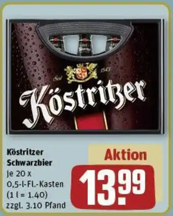 REWE Köstritzer Schwarzbier 20x0,5 l-Fl. Kasten Angebot