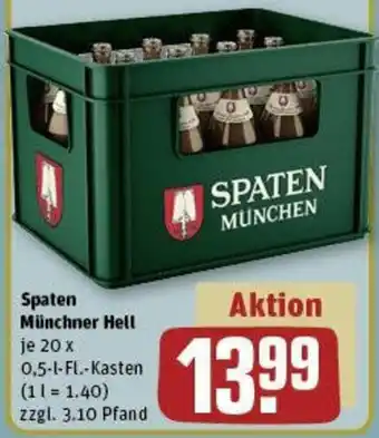 REWE Spaten Münchner Hell 20x0,5 l-Fl. Kasten Angebot