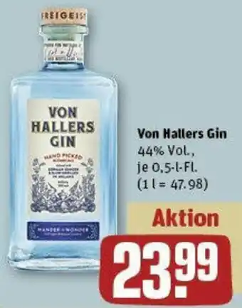 REWE Von Hallers Gin 0,5 L-Fl. Angebot