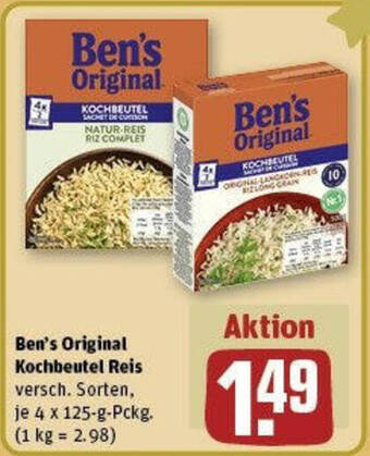 REWE Ben's Original Kochbeutel Reis 4 x 125-g-Pckg. Angebot