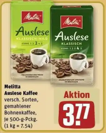 REWE Melitta Auslese Kaffee 500 g Pckg. Angebot