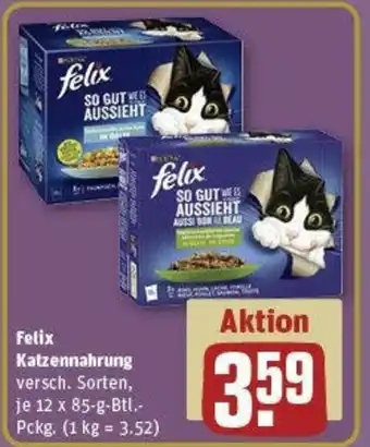 REWE Felix Katzennahrung 12x85 g Btl. Pckg. Angebot