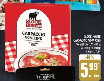 Edeka BLOCK HOUSE CARPACCIO VOM RIND 160 g Packung Angebot