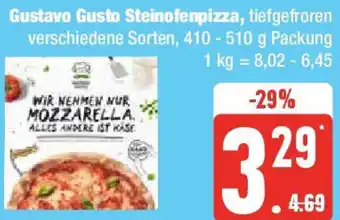 Edeka Gustavo Gusto Steinofenpizza 410-510 g Packung Angebot