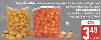 Edeka Speisekartoffeln 5 kg oder Speisezwiebeln 4 kg Sack Angebot