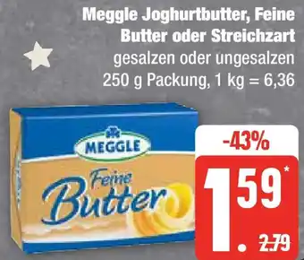 Edeka Meggle Joghurtbutter, Feine Butter oder Streichzart 250 g Packung Angebot