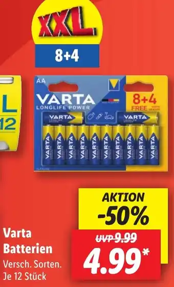 Lidl Varta Batterien 12 Stück Angebot